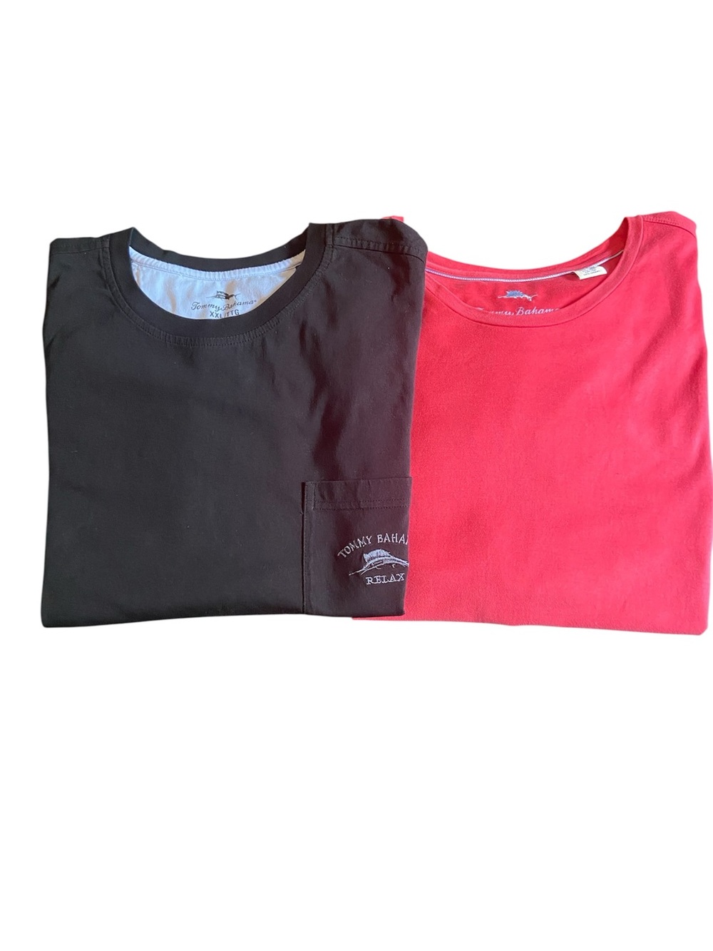 2 Menās Tommy Bahama 1 black cotton t-shirt 1 red 50%cotton/50%modal both XXL
